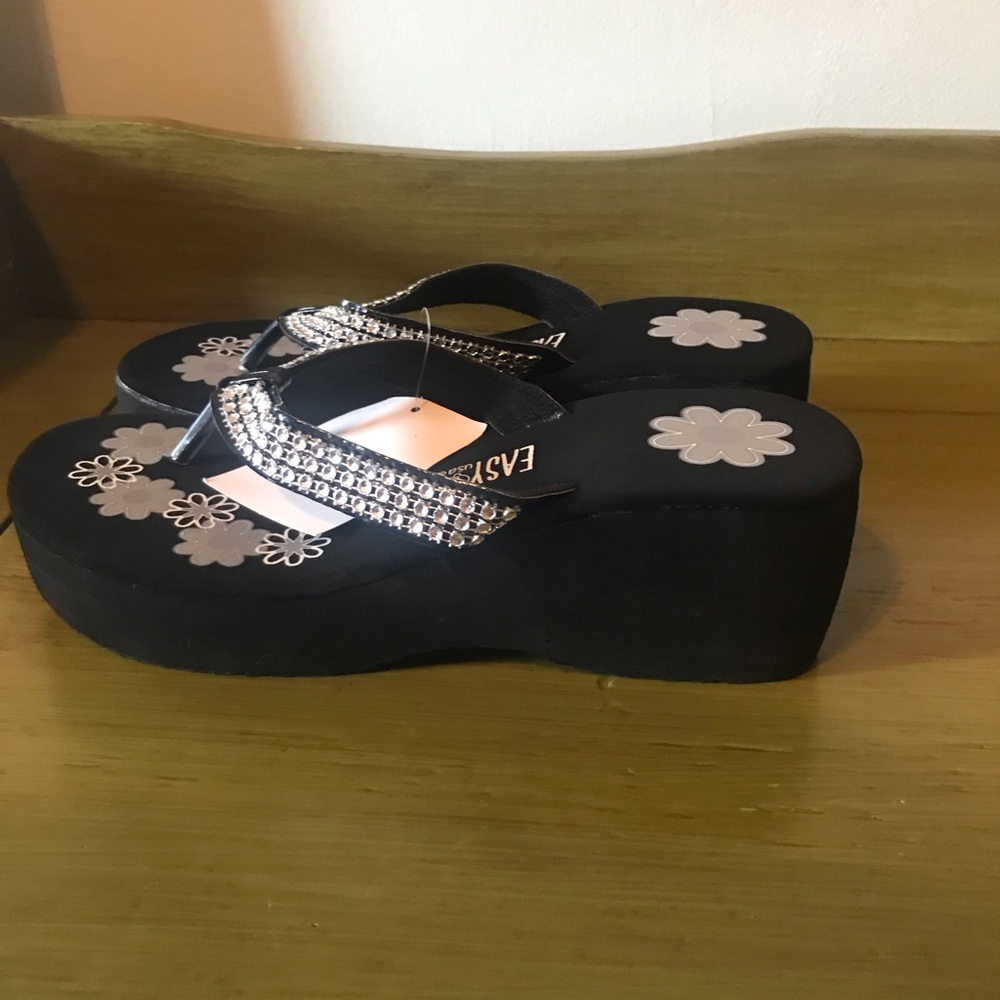 2 for$15 mix/match Flower Print Wedge Rhinestone - Picture 8 of 8